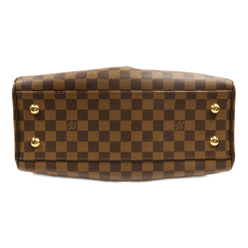 LOUIS VUITTON Damier Trevi PM金扣手挽肩背兩用袋棕色-3