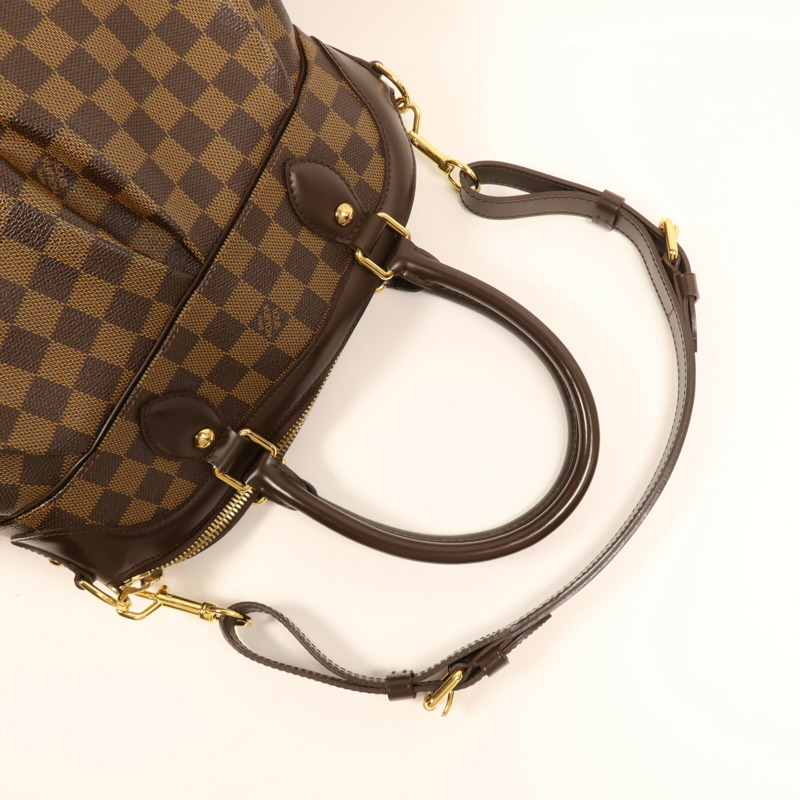LOUIS VUITTON Damier Trevi PM金扣手挽肩背兩用袋棕色-7