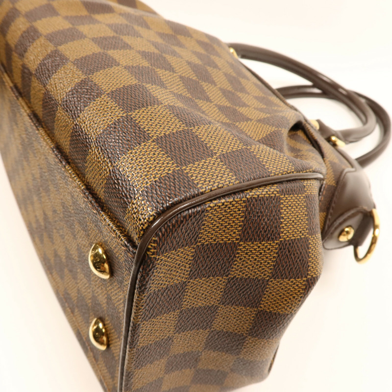 LOUIS VUITTON Damier Trevi PM金扣手挽肩背兩用袋棕色-9