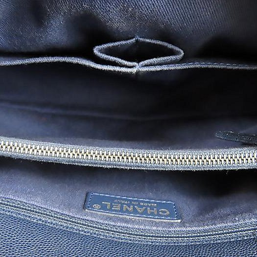 【巴黎站二手名牌專賣店】＊現貨＊CHANEL香奈兒真品＊藍色荔枝紋小牛皮復古銀雙C COCO HANDLE 28手提斜背包-3