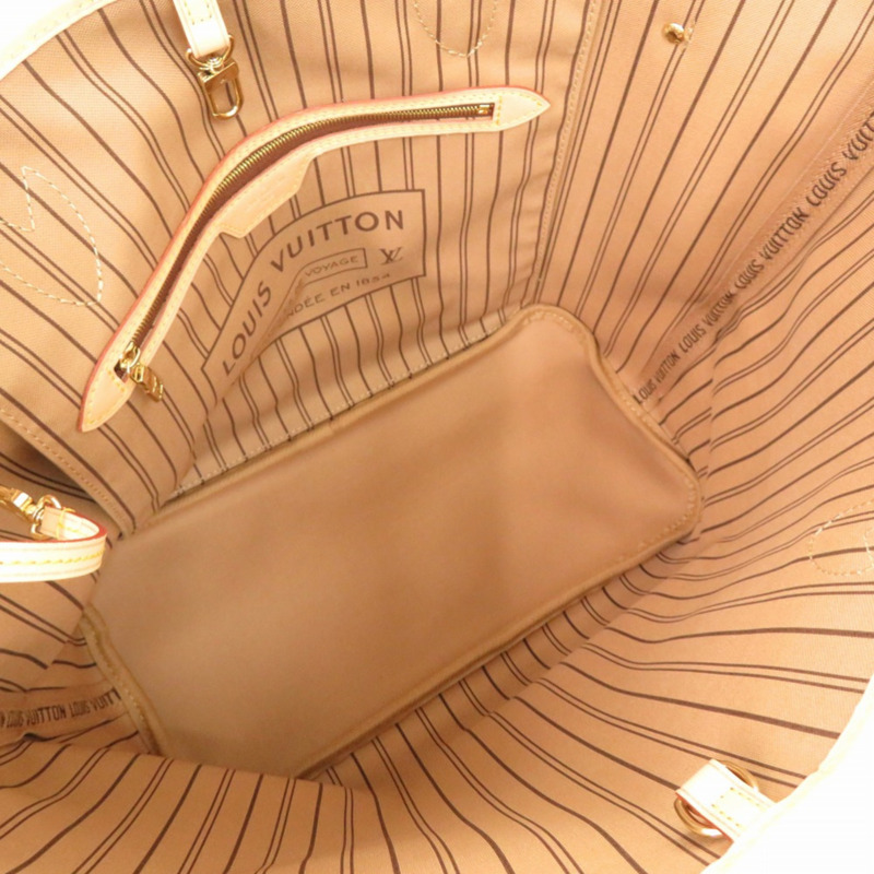 未使用 Louis Vuitton Neverfull MM Monogram 玫瑰米色托特包 M46975 LV 0072 LOUIS VUITTON-5