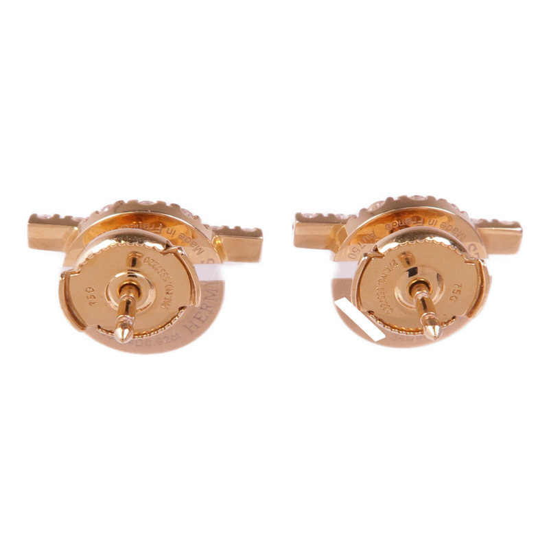 HERMES 18K玫瑰金Finesse Diamond Earrings鑽石耳環-2