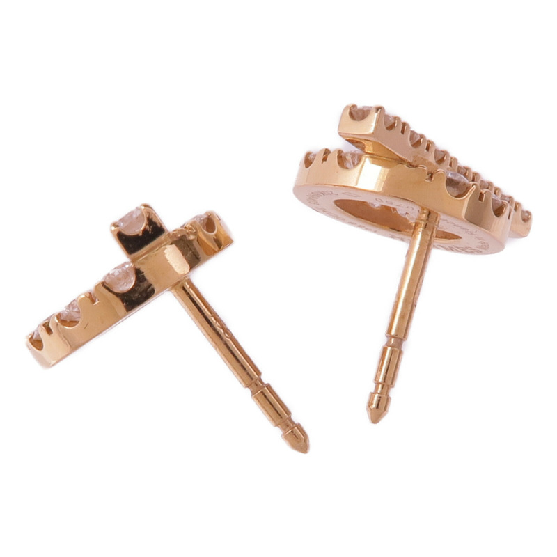 HERMES 18K玫瑰金Finesse Diamond Earrings鑽石耳環-3