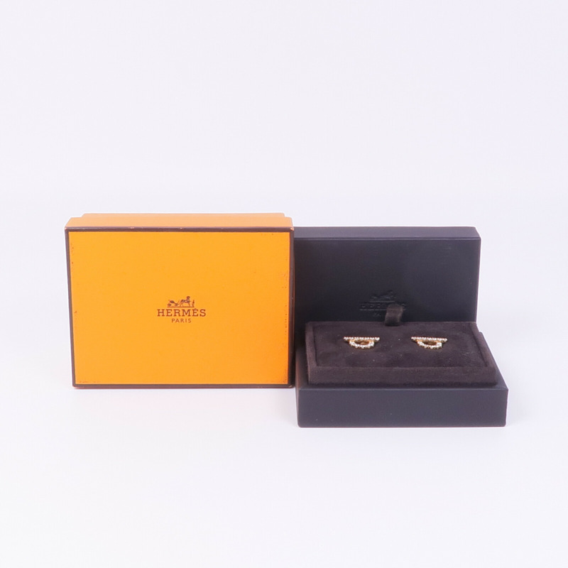 HERMES 18K玫瑰金Finesse Diamond Earrings鑽石耳環-6