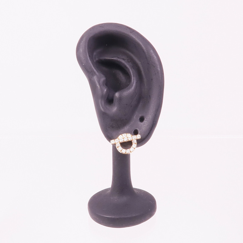 HERMES 18K玫瑰金Finesse Diamond Earrings鑽石耳環-7