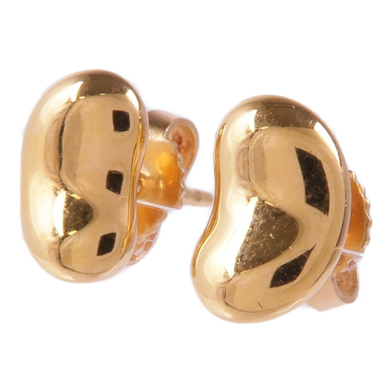 TIFFANY＆CO 18K玫瑰金Elsa Peretti Bean Design Earrings耳環-1