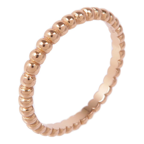 Van Cleef & Arpels 18K玫瑰金Perlee Pearls Ring戒指VCA#51/US#5.5