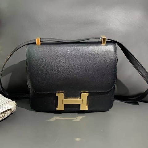 Hermes 愛馬仕 constance23 康康黑金 mad 皮 d刻