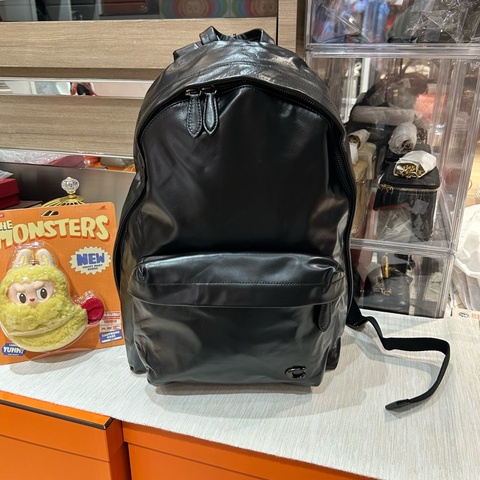 Coach backpack黑色牛皮,