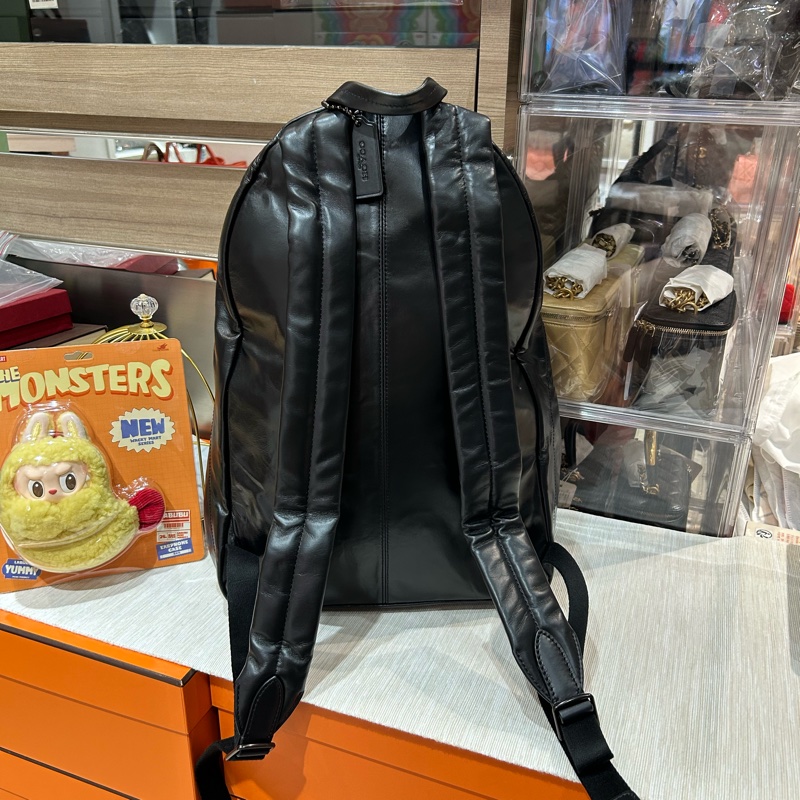 Coach backpack黑色牛皮,-3