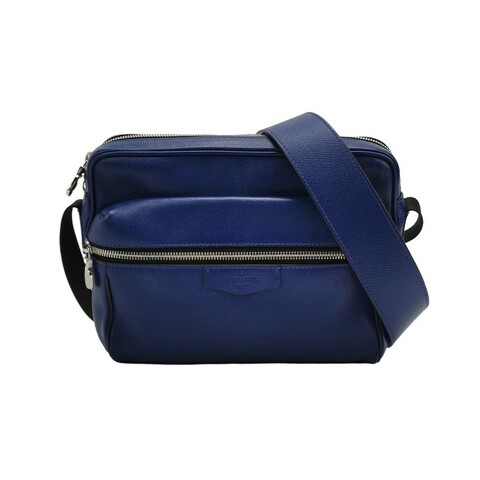 Louis Vuitton (LV) Outdoor牛皮純色拉鍊前袋斜挎包單肩包