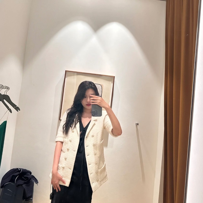 ❤️CHANEL 白色精緻經典短袖外套-3