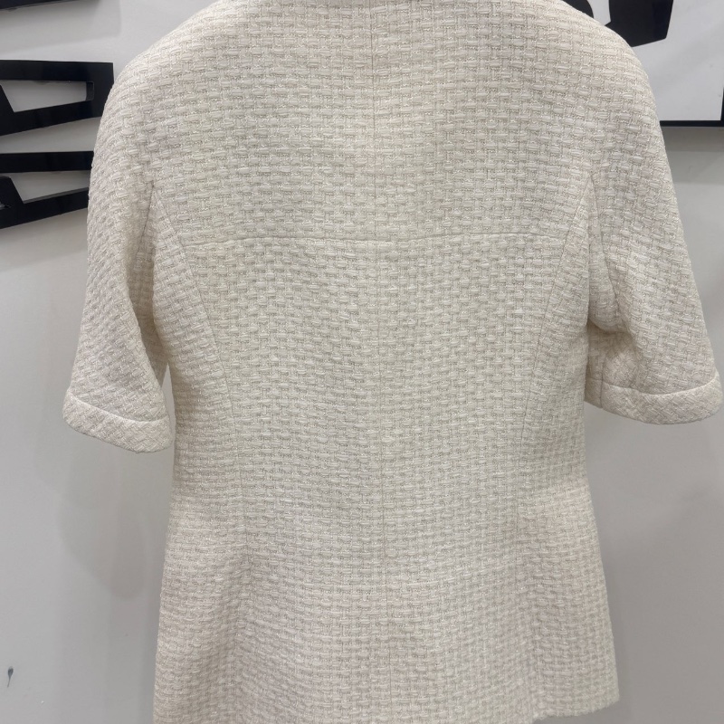 ❤️CHANEL 白色精緻經典短袖外套-4