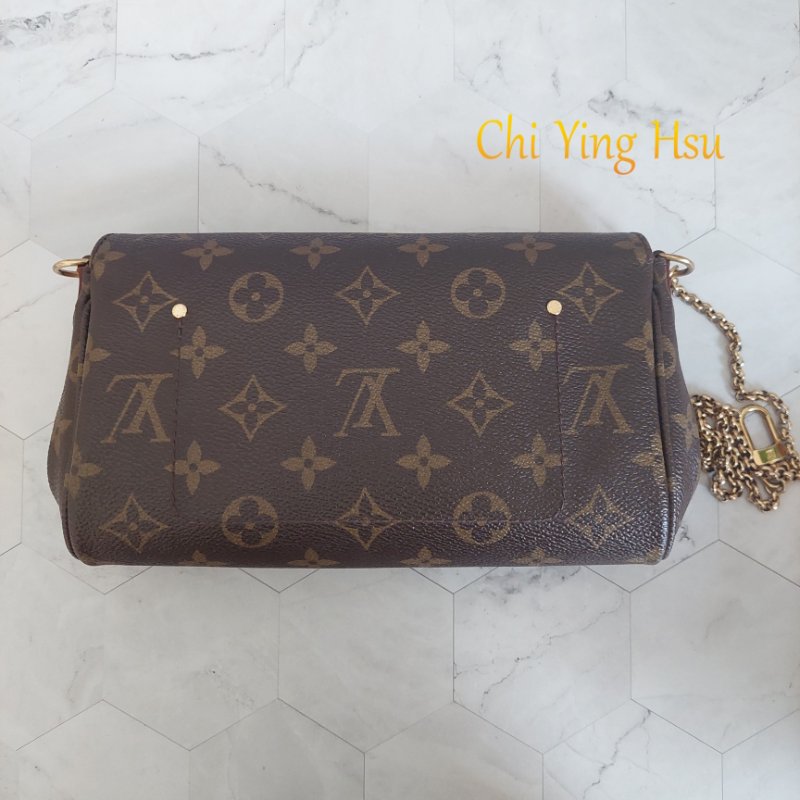 LV 經典老花M40717 🎀現品實拍 🎀 Favorite PM (小) 經典花紋鍊條肩背包 斜背包~二手-23