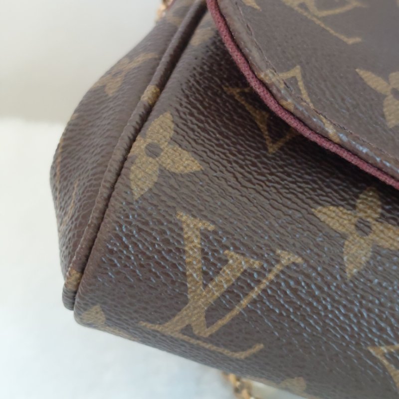 LV 經典老花M40717 🎀現品實拍 🎀 Favorite PM (小) 經典花紋鍊條肩背包 斜背包~二手-29