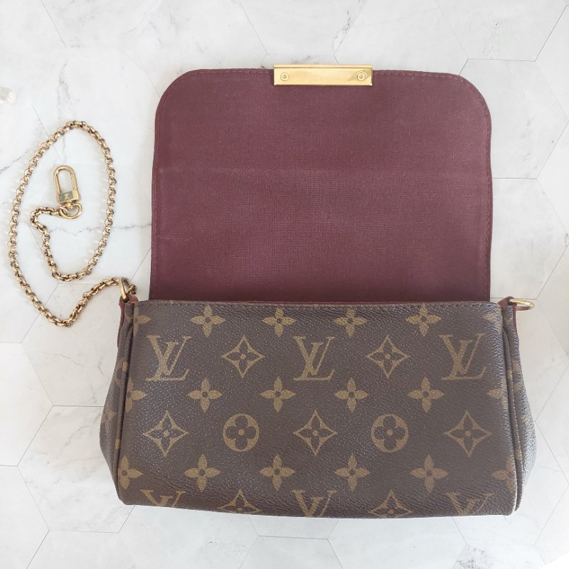 LV 經典老花M40717 🎀現品實拍 🎀 Favorite PM (小) 經典花紋鍊條肩背包 斜背包~二手-40