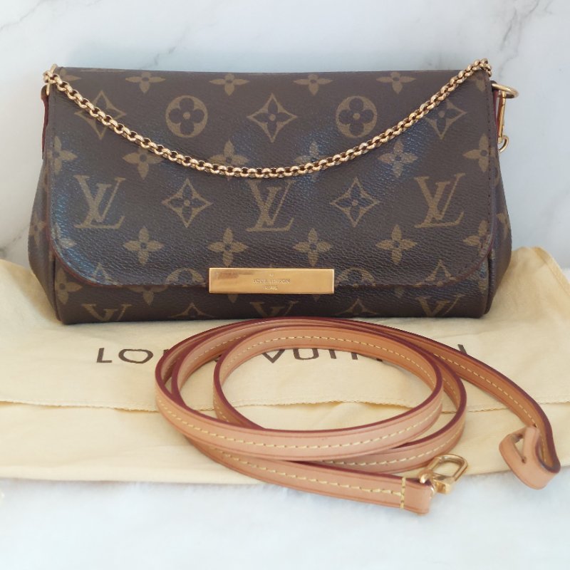 LV 經典老花M40717 🎀現品實拍 🎀 Favorite PM (小) 經典花紋鍊條肩背包 斜背包~二手-42