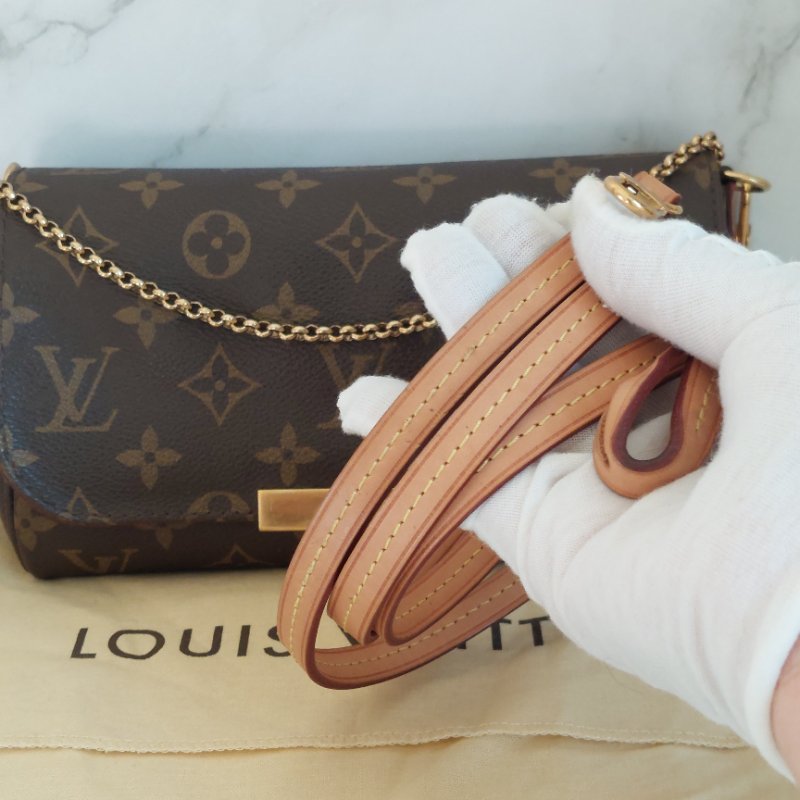 LV 經典老花M40717 🎀現品實拍 🎀 Favorite PM (小) 經典花紋鍊條肩背包 斜背包~二手-46