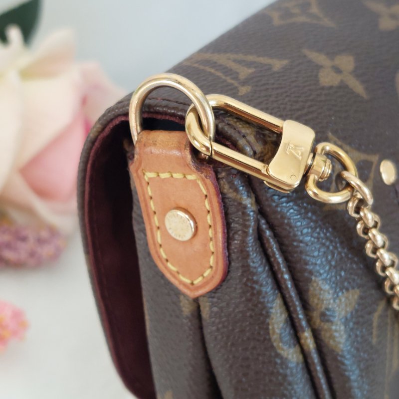 LV 經典老花M40717 🎀現品實拍 🎀 Favorite PM (小) 經典花紋鍊條肩背包 斜背包~二手-50