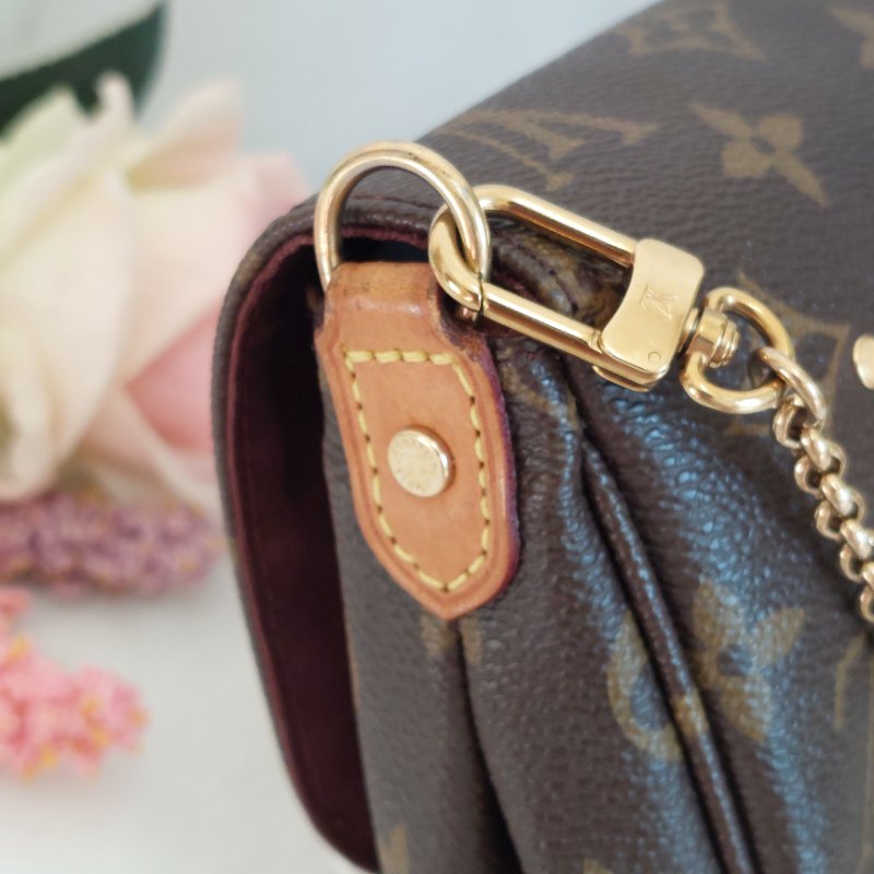 LV 經典老花M40717 🎀現品實拍 🎀 Favorite PM (小) 經典花紋鍊條肩背包 斜背包~二手-89