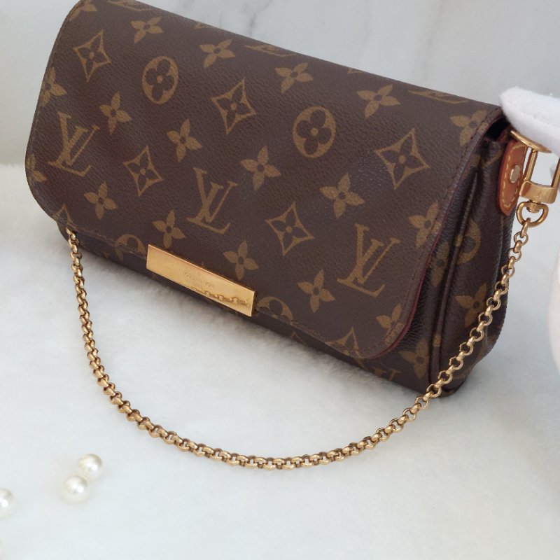 LV 經典老花M40717 🎀現品實拍 🎀 Favorite PM (小) 經典花紋鍊條肩背包 斜背包~二手-92