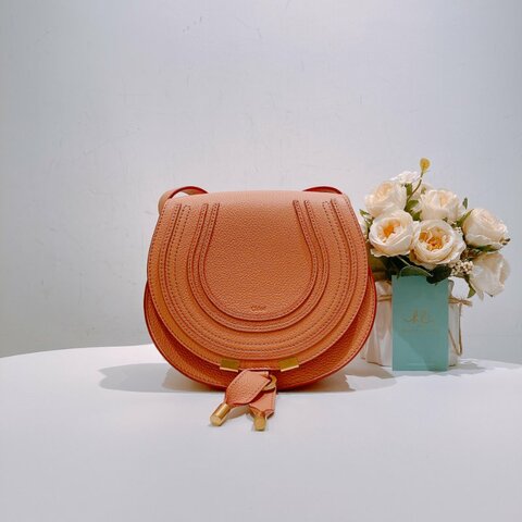 TW4485 Chloé 寇兒 珊瑚粉 小號 馬鞍包Small Marcie bag Leather Coral