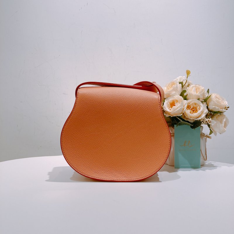 TW4485 Chloé 寇兒 珊瑚粉 小號 馬鞍包Small Marcie bag Leather Coral-1