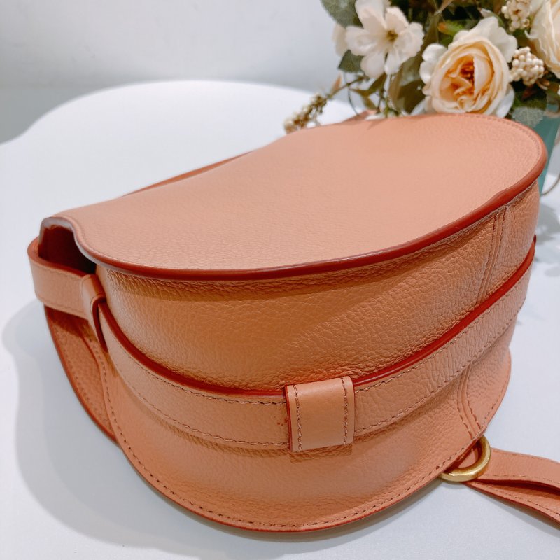 TW4485 Chloé 寇兒 珊瑚粉 小號 馬鞍包Small Marcie bag Leather Coral-5