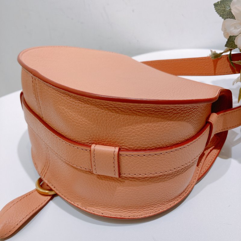 TW4485 Chloé 寇兒 珊瑚粉 小號 馬鞍包Small Marcie bag Leather Coral-6