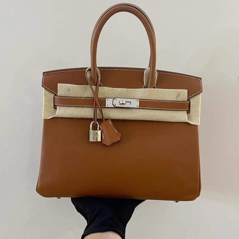 Birkin30 金棕銀扣 Epsom皮 D刻 全套無票-0