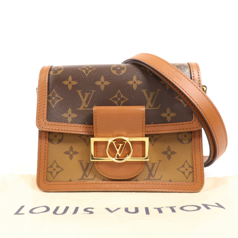 LOUIS VUITTON Monogram Reverse Mini Dauphine金扣肩背袋-8