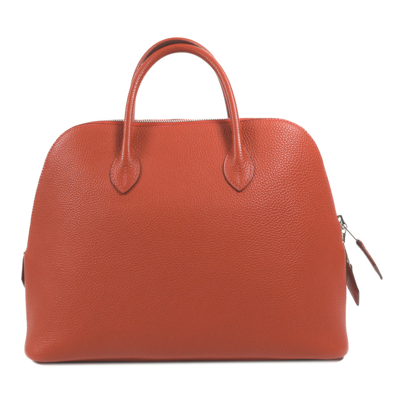 HERMES Togo皮革Bolide 1923 30銀扣手挽袋Rouge Garance-1