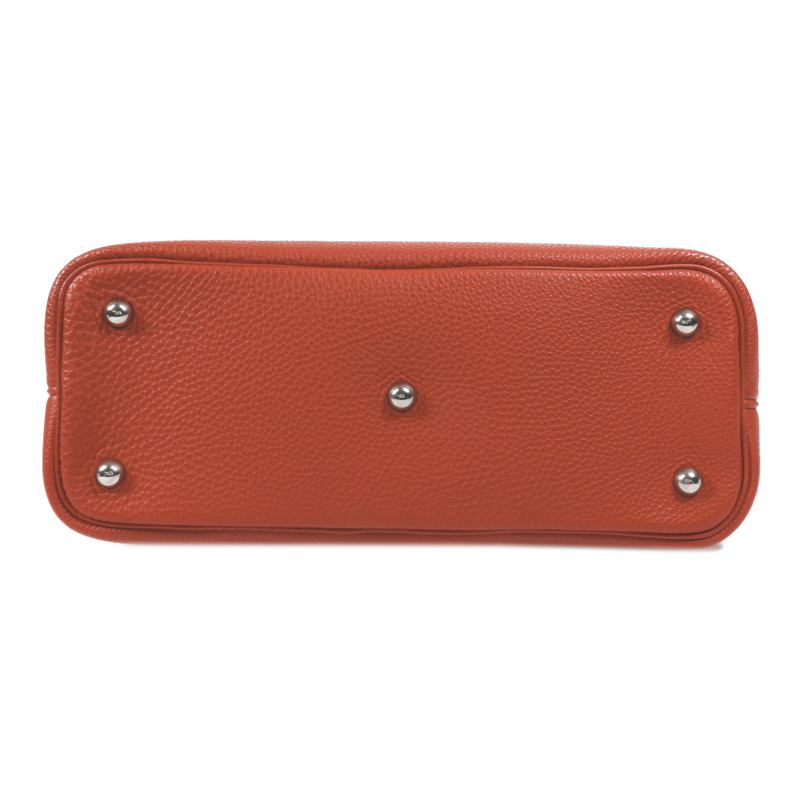 HERMES Togo皮革Bolide 1923 30銀扣手挽袋Rouge Garance-3