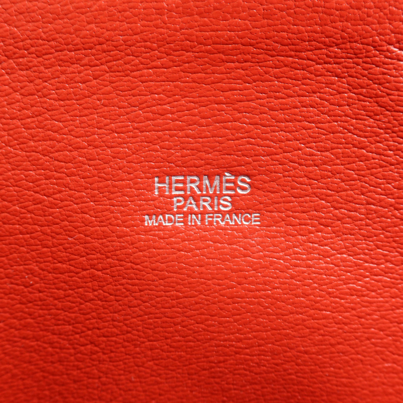 HERMES Togo皮革Bolide 1923 30銀扣手挽袋Rouge Garance-5