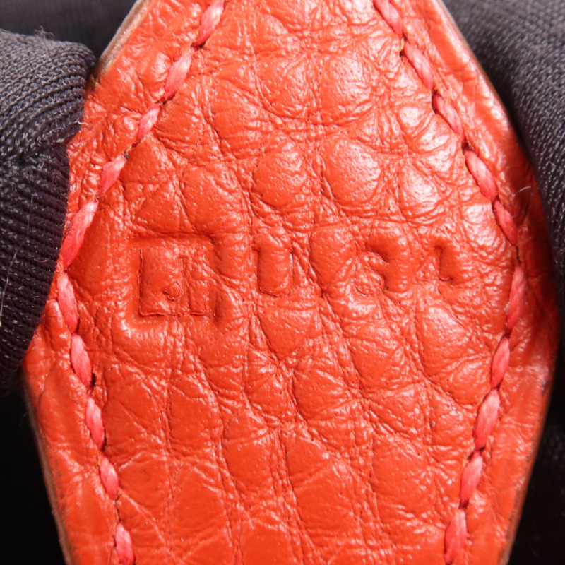 HERMES Togo皮革Bolide 1923 30銀扣手挽袋Rouge Garance-7
