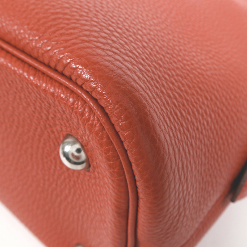 HERMES Togo皮革Bolide 1923 30銀扣手挽袋Rouge Garance-10