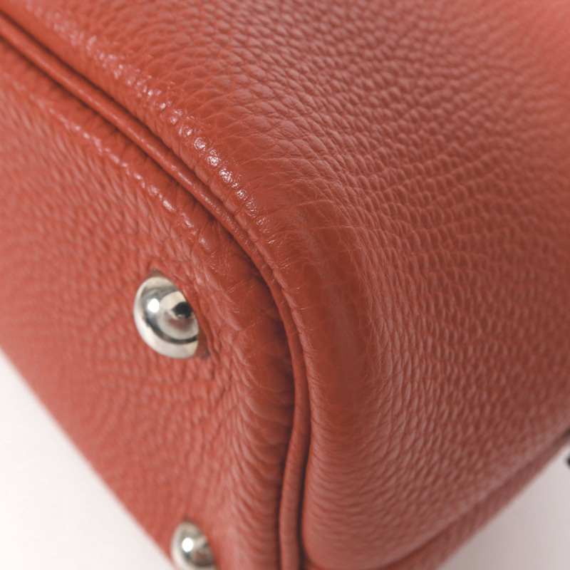 HERMES Togo皮革Bolide 1923 30銀扣手挽袋Rouge Garance-12