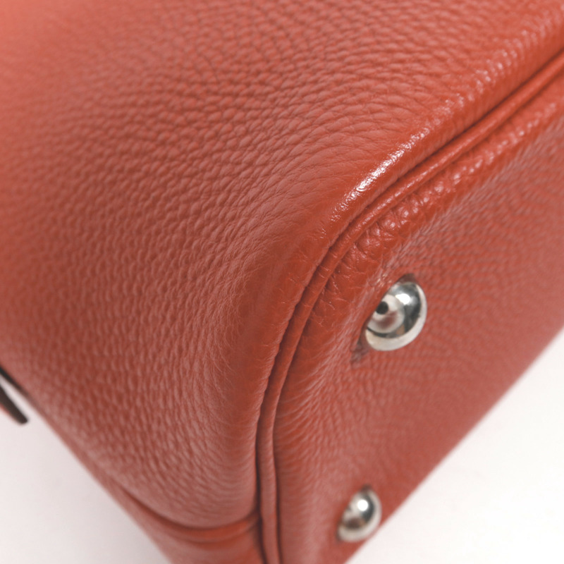 HERMES Togo皮革Bolide 1923 30銀扣手挽袋Rouge Garance-13