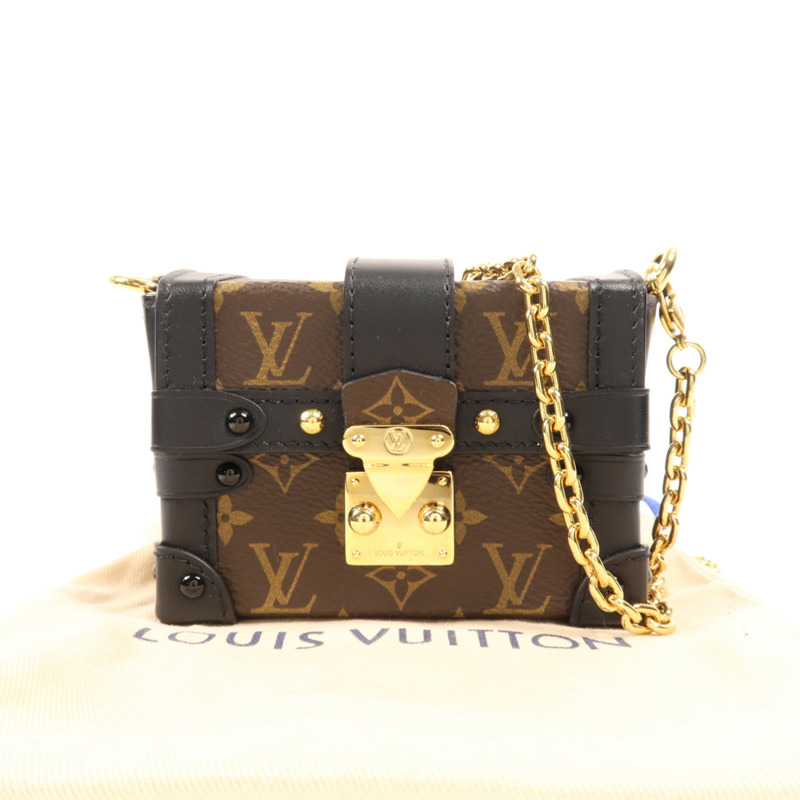 LOUIS VUITTON Monogram Mini Essential Trunk金扣鏈帶肩背袋-7