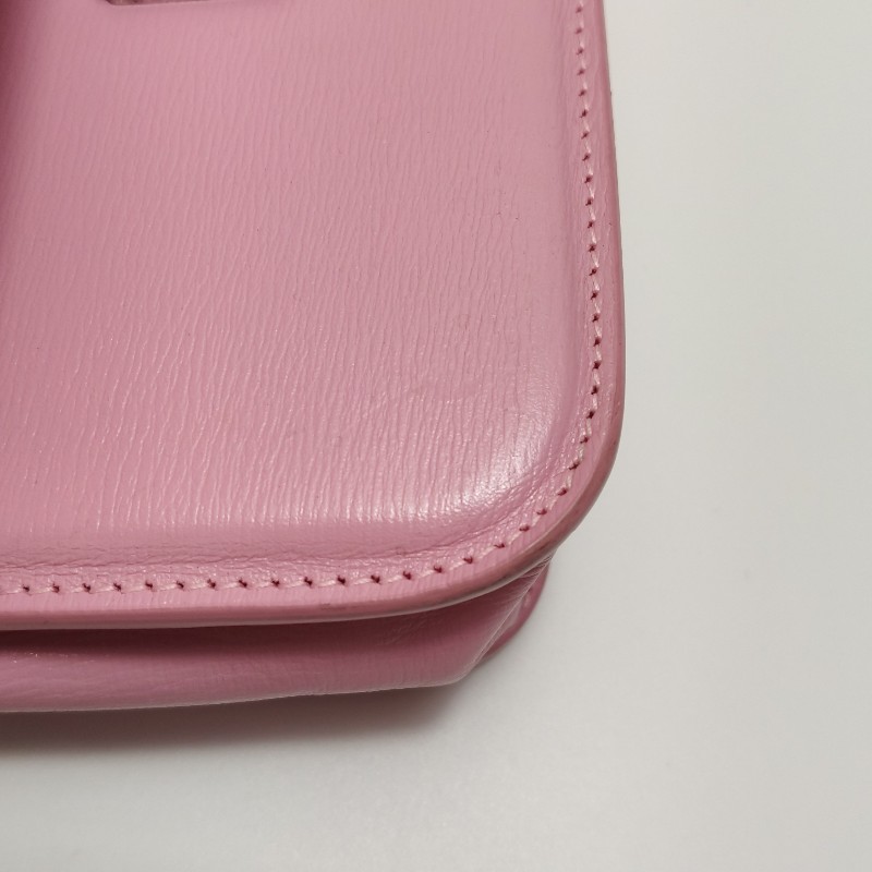 Balenciaga Gossip超小號牛皮純色雙B標識斜挎包單肩包-17