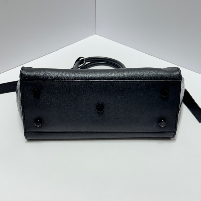 (極新|超稀有⏰) YSL “so black “ 全黑鱷魚紋 手提+斜背包 專櫃11萬!-15
