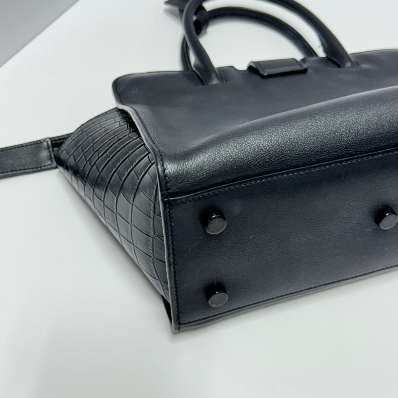 (極新|超稀有⏰) YSL “so black “ 全黑鱷魚紋 手提+斜背包 專櫃11萬!-20