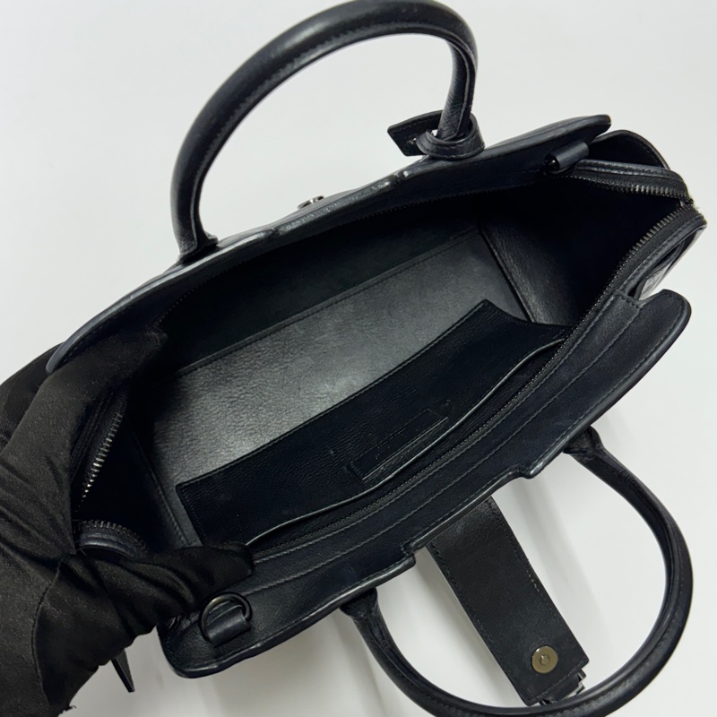 (極新|超稀有⏰) YSL “so black “ 全黑鱷魚紋 手提+斜背包 專櫃11萬!-24