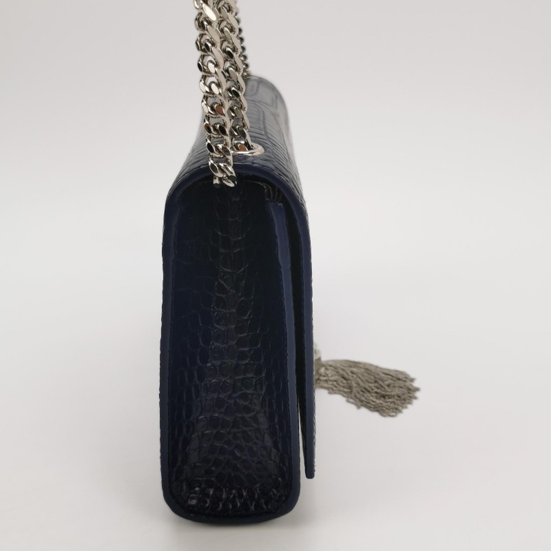 Saint Laurent Kate凱特包中號牛皮鱷魚紋YSL 標誌單肩包斜挎包-3