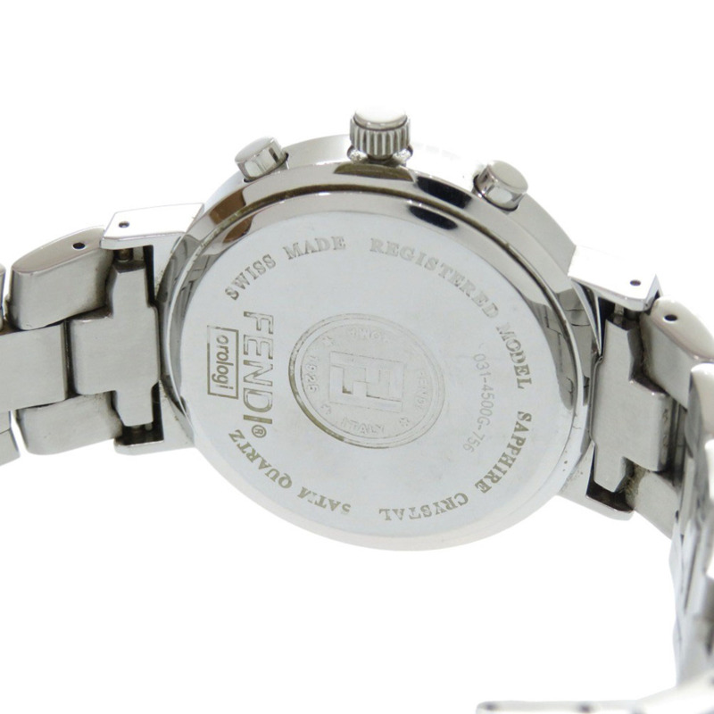 Fendi Horology 計時碼錶 031-4500G-756 不鏽鋼黑色與銀色石英手錶配錶盤 1502 FENDI-5