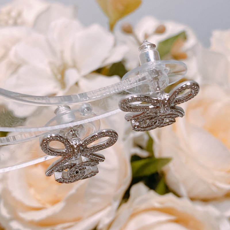 TW4484 Chanel 香奈兒最新款 蝴蝶元素滿滿cc耳環 25K Bow and CC Logo Earrings Crystal x PHW-4