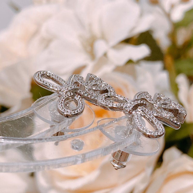 TW4484 Chanel 香奈兒最新款 蝴蝶元素滿滿cc耳環 25K Bow and CC Logo Earrings Crystal x PHW-7