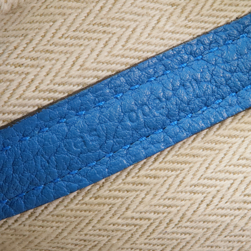 HERMES Clemence皮革Garden Party TPM銀扣手挽袋Turquoise-7