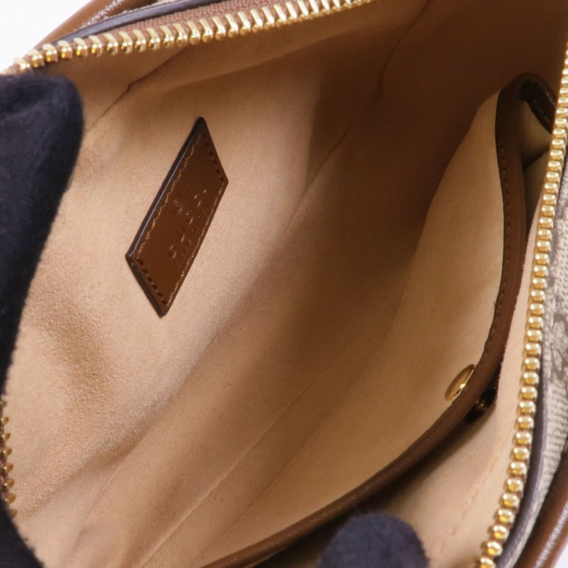 GUCCI 塗層帆布GG Supreme金扣肩背袋-4