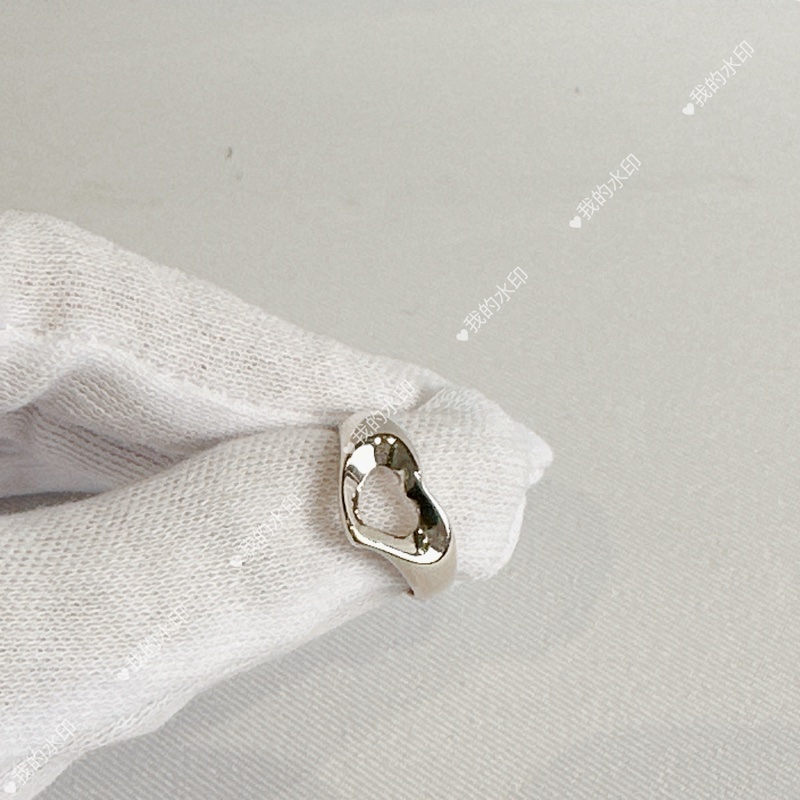莉亞精品♡ Tiffany&co愛心銀戒指 戒圍8二手美品-1
